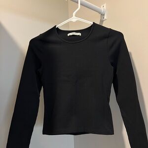 Abercrombie & Fitch Black Ribbed Long Sleeve Top